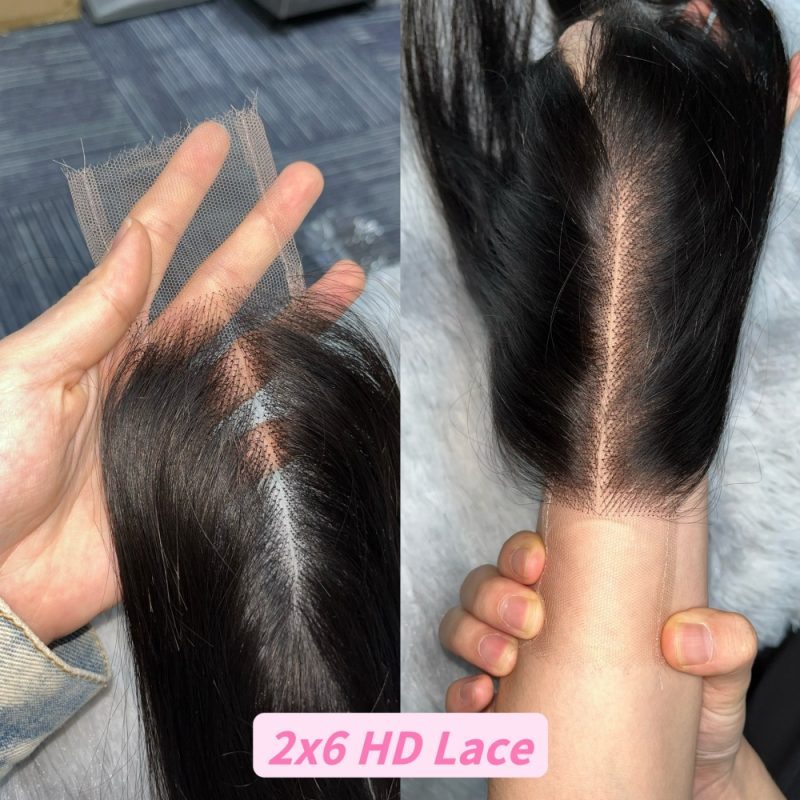 2x6 Virgin Hair Straight HD/Transparent Lace Closure - 图片 2